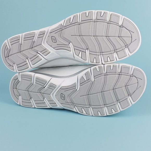 Skechers Flex Womens Gratis Strolling, White/Silver shoes Size 9 - Picture 5 of 6